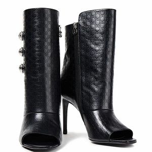 Balmain Monogram Black Leather Boot, US 8, NIB